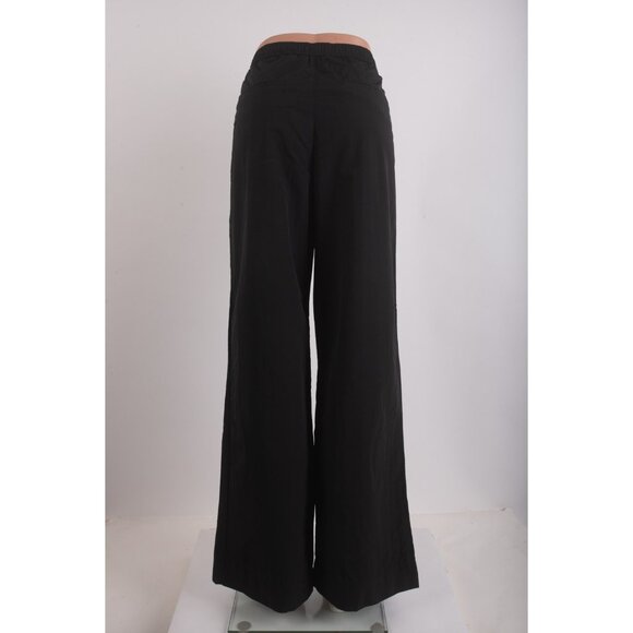 Zara Womans Pants jogger Size M Black Wide Leg High Elastic Waist 4174/873 NWOT - Picture 4 of 7